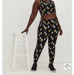 Torrid Full Length Legging - Performance Core Glitter Skulls Black